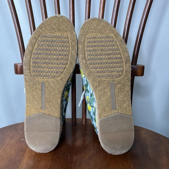 Gianni Bini Lemon Blue Stripe Espadrilles Platform Sneakers Sz 6.5 - Picture 8 of 10